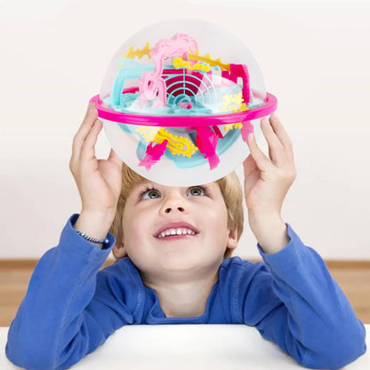 3D Maze Ball, Brain Teaser Puzzle Ball Interactive Maze Sphere Game (12cm,4.7’’) with 110 Obstacles Labyrinth Puzzle Ball for Kids Education Toys