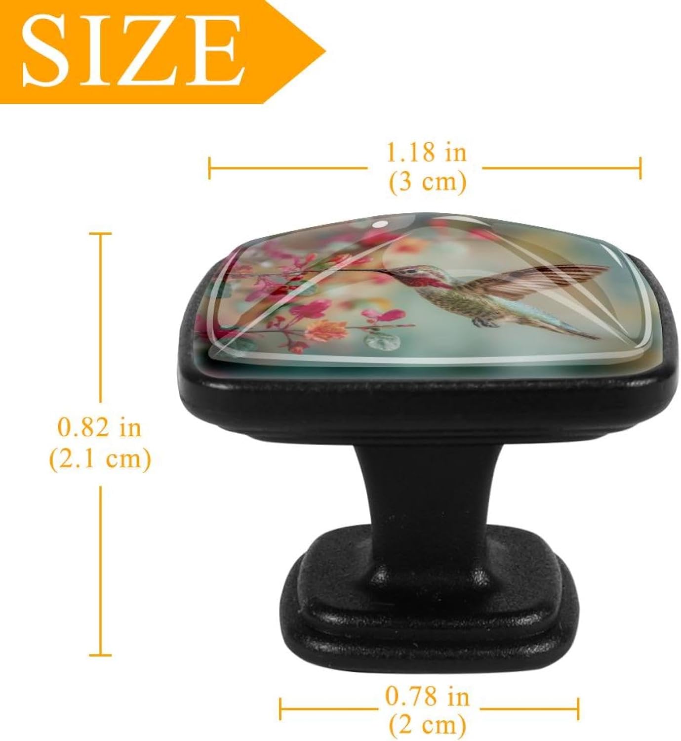 4 Pack Cabinet Knobs Drawer Pulls, 30mm Round ABS Glass Drawer Hardware Growing Butterfly Cabinet Handles with Screws for Dressers Kitchens Cupboard