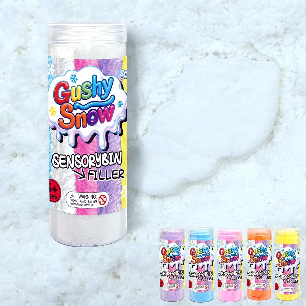 Sensory Bin Filler for Toddlers, Fake Snow Play Sand, Soft Latex Sensory Table Fillers for Classroom Learning, White Sensory Material for Indoor Sensory Play