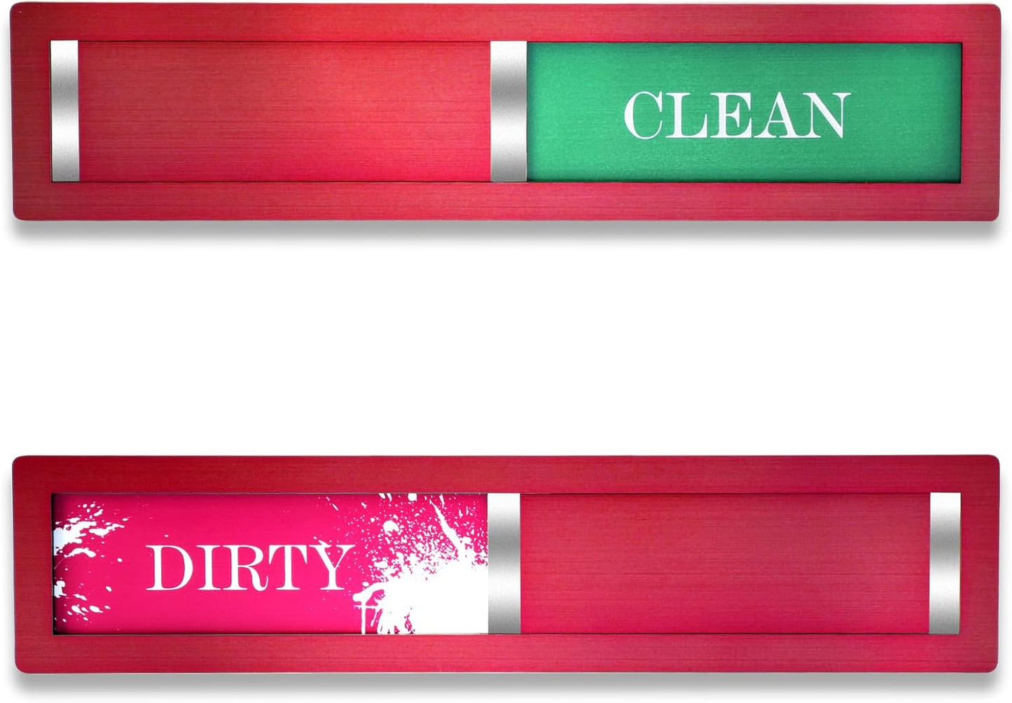 Clean Dirty Magnet for Dishwasher, Premium Stainless Steel, Dirty/Clean Speckled Design, Durable Magnet & Clear Indicators with Extra Tape (Silvery-Gray-01)