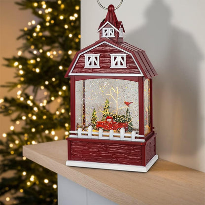 Eldnacele Musical Snow Globe Lantern with Timer, Lighted USB/Battery Operated Swirling Singing Water Glittering Lantern, Snow Globes for Adults and Kids Christmas Decoration- Santa