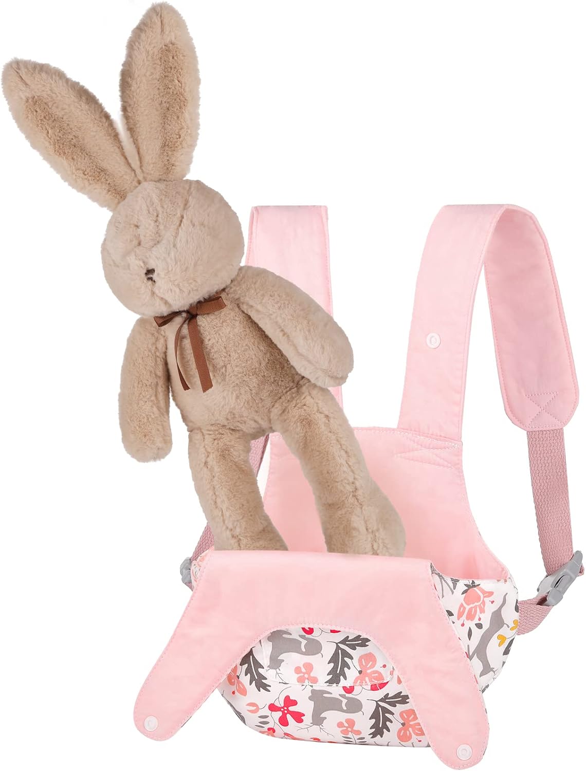 GAGAKU Doll Carrier for Stuffed Animals, Reborn Baby Doll Accessories Toy Carriers for Kids 3+ Toddlers - Pink Wax Flowers