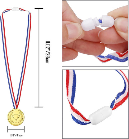 Caydo Gold Medals for Kids, Plastic Medals for Awards Winner Award Medals for Children's Game Prizes, School Sports Games, Competitions, Family Gatherings(24PCS/100PCS)