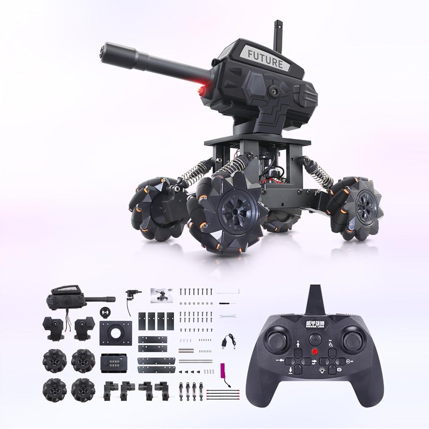 VANLINNY Robot Kits,360° Drifting RC Tank Toy,Science Projects for Ages 13+, STEM Educational Kit for Beginner,10 mph Fast DIY Remote Control Car,Programmable/Rechargeable, for Birthday.