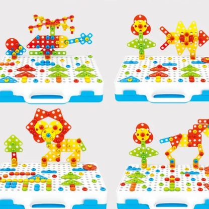 Panel Design and Drill Toy Set, 151 Pieces, Electric Drill Building Kit for Ages 3+ Great Gift for Kids