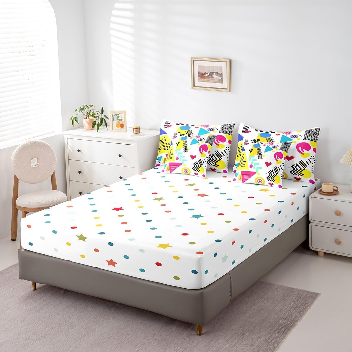 Erosebridal Chemical Equation Bed in a Bag Queen Comforter Set 7 Piece,Chemistry Bedding Sets Science Students Learning Gift Sheet Set with Comforter,Molecular Formula Education Bed Set - Colors A