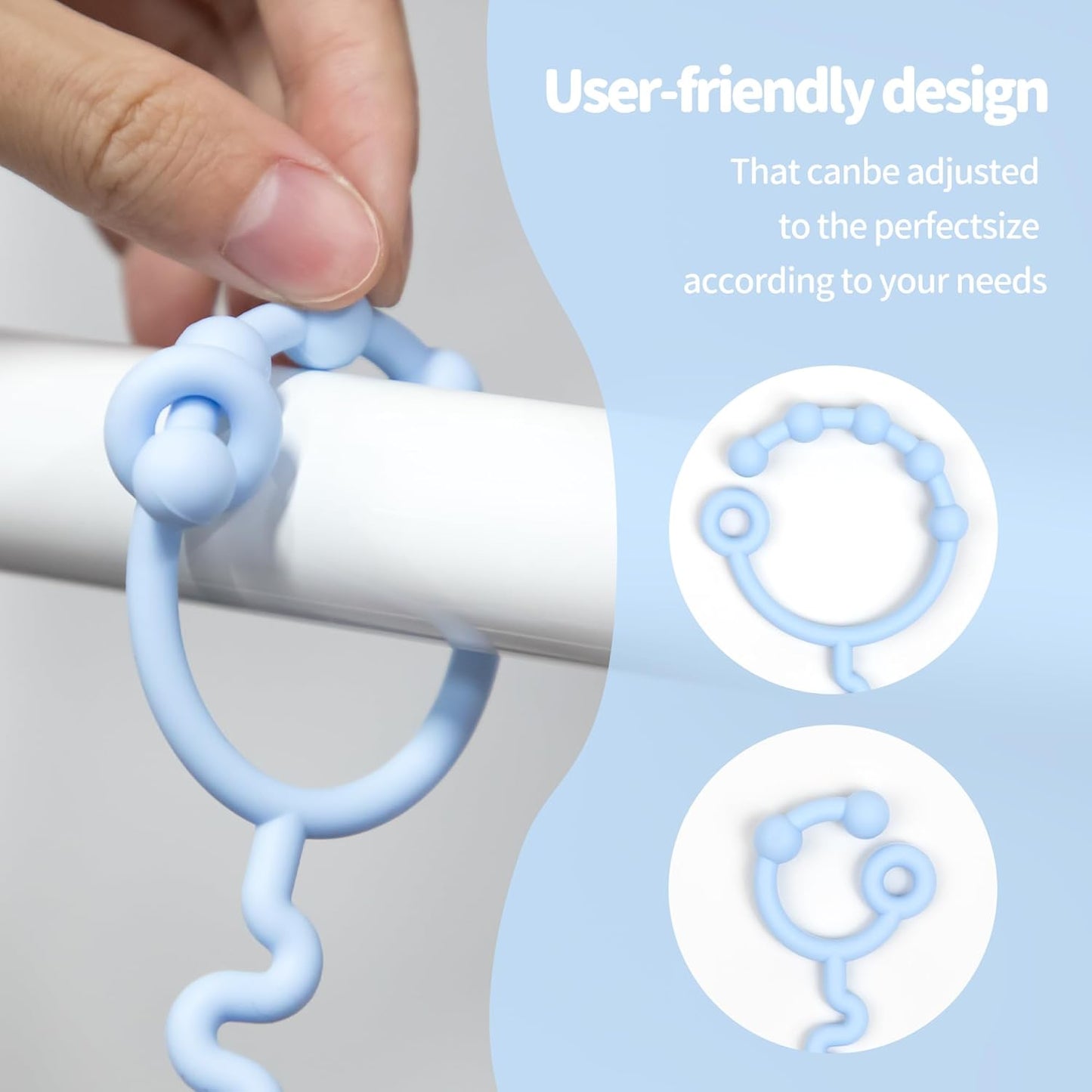 Toy Straps for Baby, Pacifier Holder Clip with Self-Adjusting Bayonet, Pure Silicone Material Without BPA; Can Be Used for Teethers, Feeding Bottles, Toys, Baby Cribs, High Chairs(5PS)