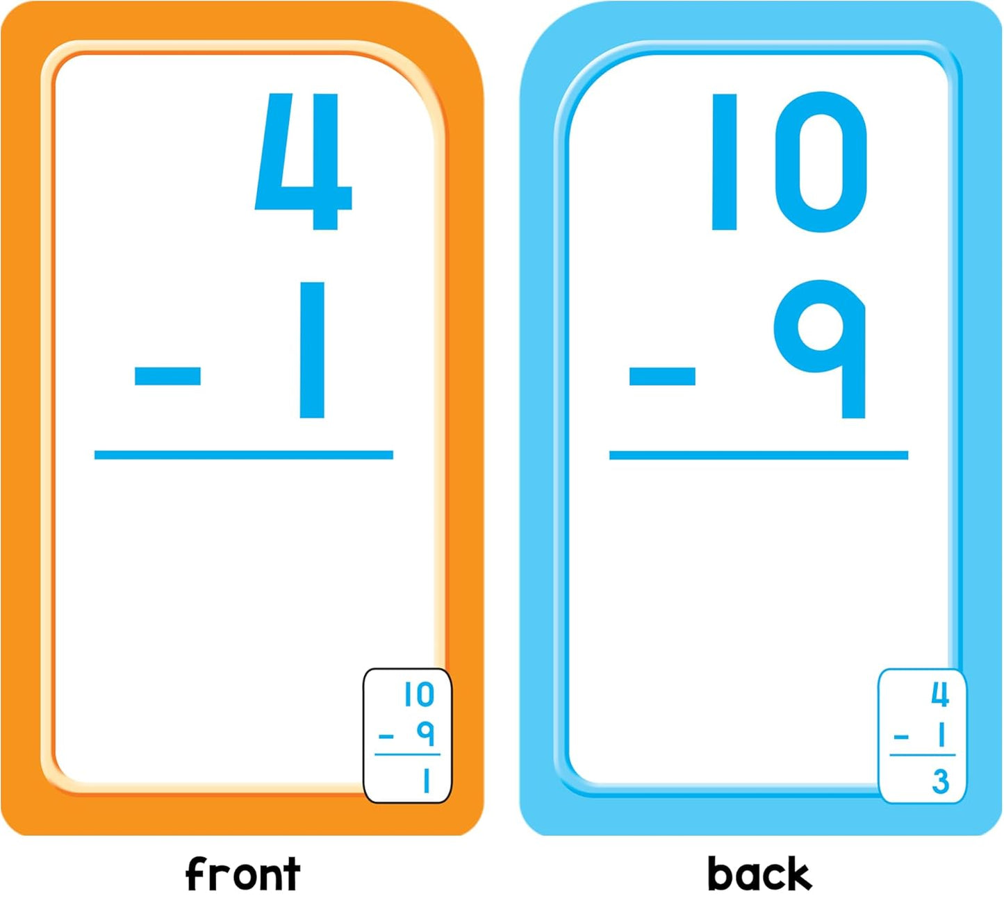 School Zone Subtraction 0-12 Flash Cards: 56 Cards, 1st Grade, 2nd Grade, Numbers 0-12, Differences, Early Math, Problem Solving, Subtraction Problems, Counting, Ages 6+