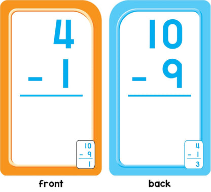 School Zone Subtraction 0-12 Flash Cards: 56 Cards, 1st Grade, 2nd Grade, Numbers 0-12, Differences, Early Math, Problem Solving, Subtraction Problems, Counting, Ages 6+