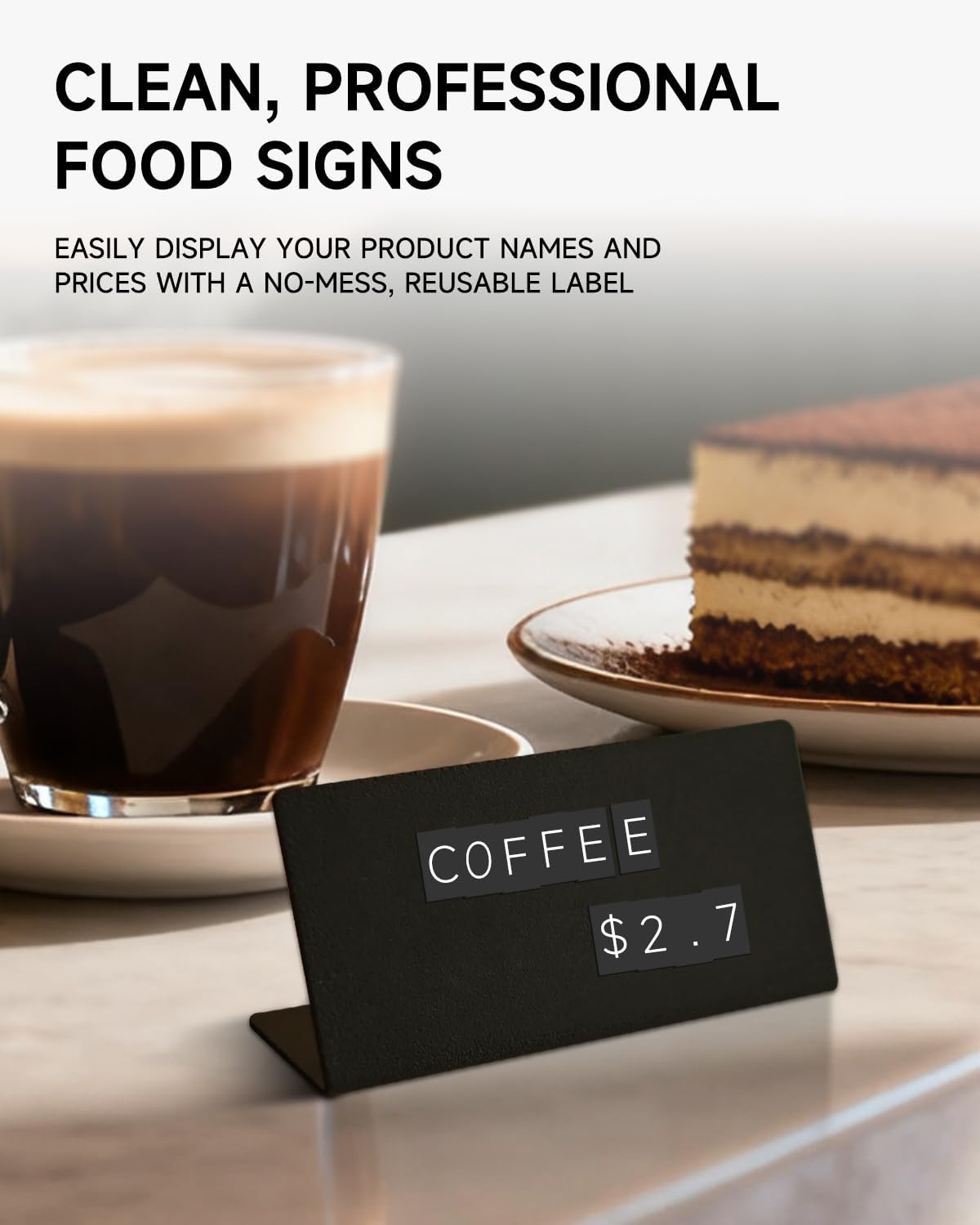 Mini Magnetic Letter Display Signs – Chalkboard-Style Reusable Food Price Labels | 6 Metal Boards + 450 Magnetic Characters for Bakery, Café, Dessert Shop, Deli & Catering Use