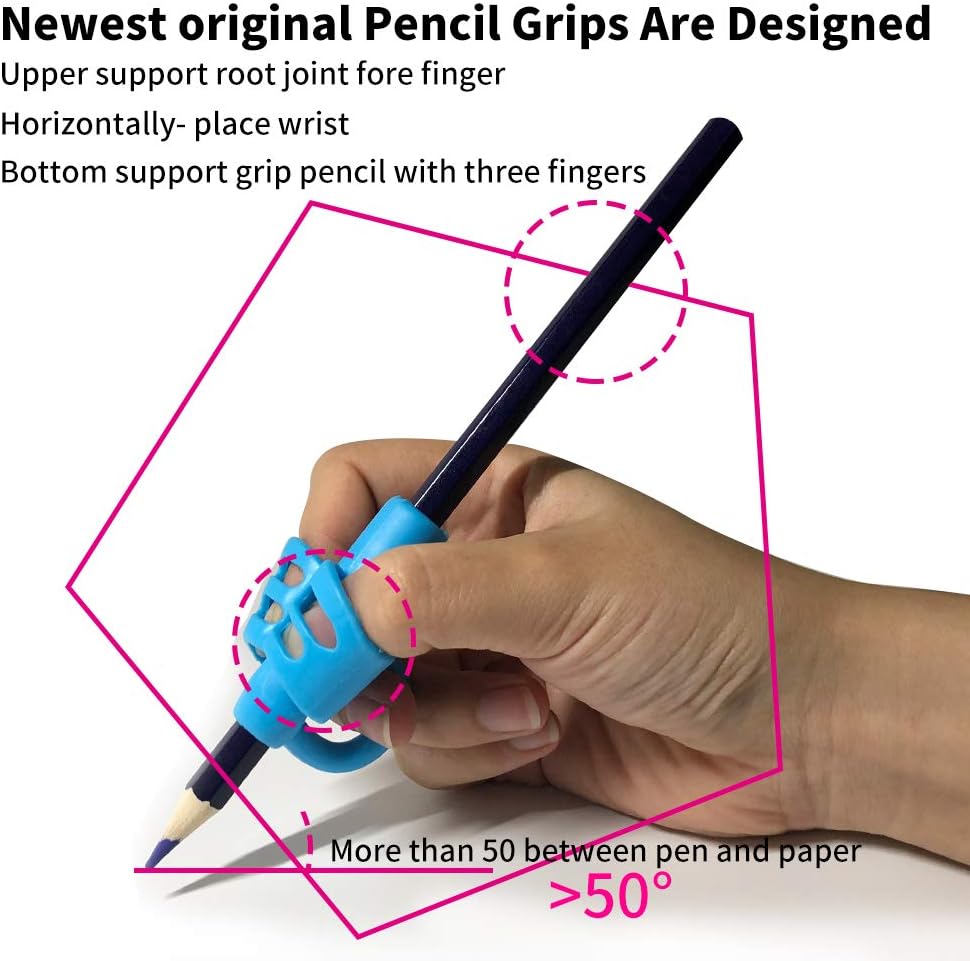 KOABBIT Pencil gripper kids/toddler handwriting aid tools for beginners,Pencil Holder for preschooler 2-4 Years learning to Write for Children's Training Pen Holding Posture Correction Tools(3 PACK)
