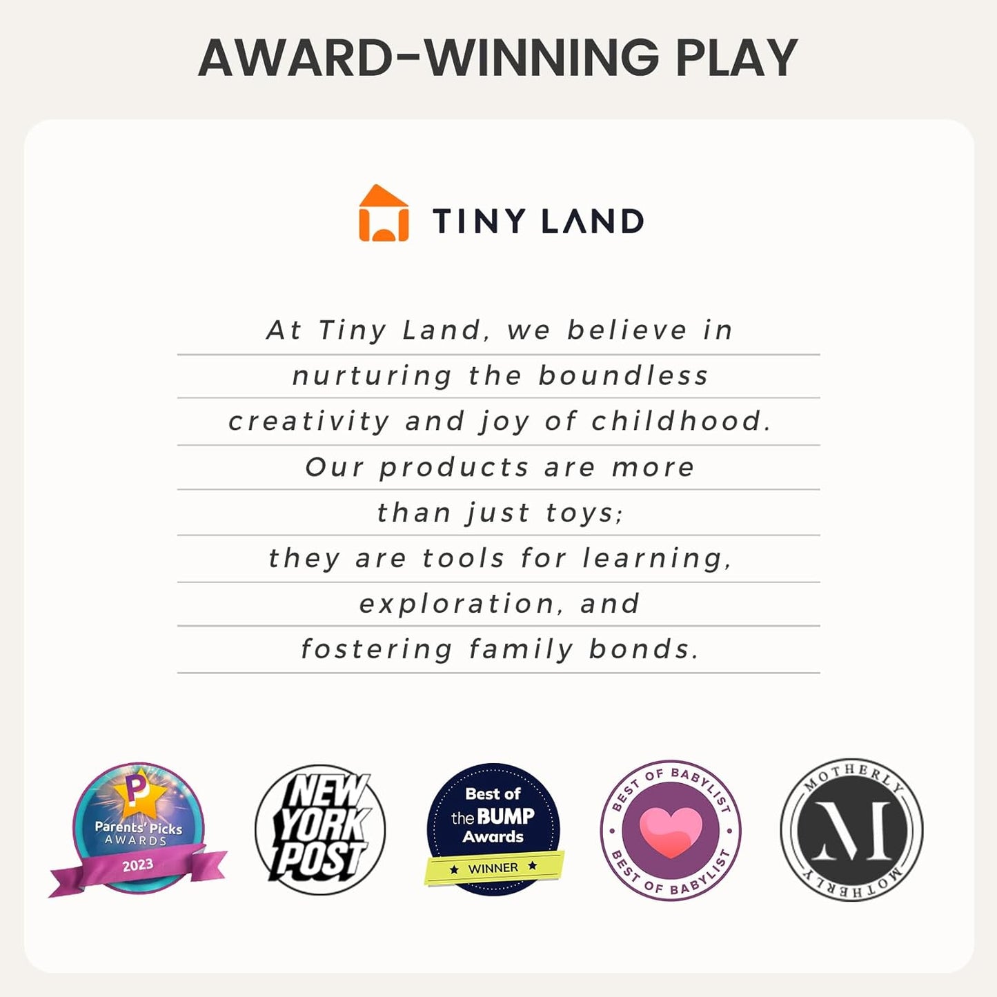 Tiny Land Montessori Baby Toy Set 0-3 Months Newborn Development Sensory Play Kit - 5-in-1 Mirror, Black & White Card Set, Rolling Bell, Play Mat, and Bed Wrap