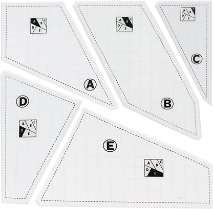 5 Pcs Quilting Rulers and Templates Plexiglass for Crafters Cutting Fabric Quilt Ruler Set