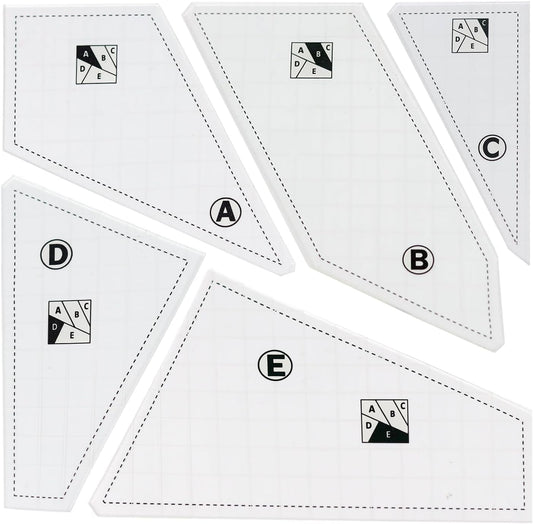 5 Pcs Quilting Rulers and Templates Plexiglass for Crafters Cutting Fabric Quilt Ruler Set