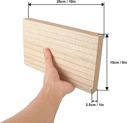 10 Pack Unfinished MDF Wood Rectangle Blocks, 3 x 10 Inch Wooden Blocks for Crafts, DIY Projects, and Custom Decor