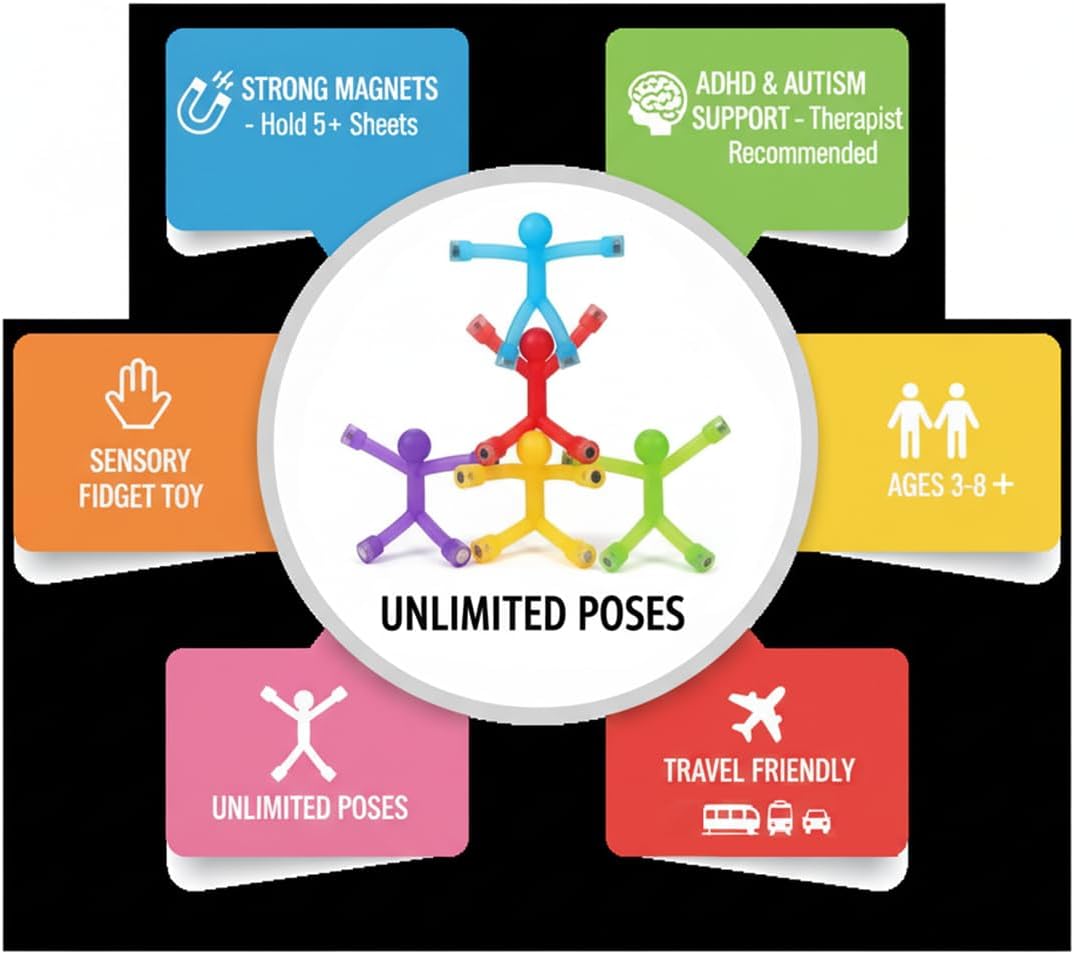 MAGMEN Magnetic Fidget Toys 10PC Opaque Set, STEM Magnetic Building Figures for Kids, Sensory Toys for ADHD Autism, Stocking Stuffers, Travel Toys, Desk Toys for Adults, Easter Basket Stuffers
