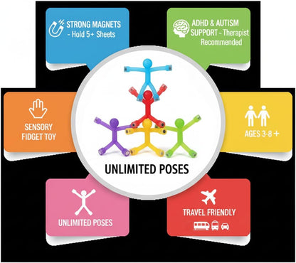 MAGMEN Magnetic Fidget Toys 10PC Opaque Set, STEM Magnetic Building Figures for Kids, Sensory Toys for ADHD Autism, Stocking Stuffers, Travel Toys, Desk Toys for Adults, Easter Basket Stuffers