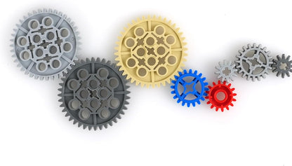 MALEKO Technical Gears-Axles-Pins-Wheel Set, 800+ Piece Technical Parts Compatible with Major Brands, Building Block Accessories Kit-Motor, Wheels, Chain Link Connector, Tires