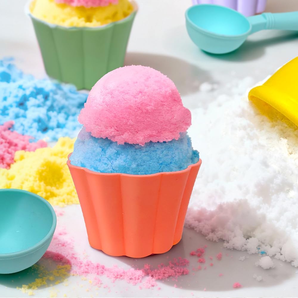 Sensory Bin Filler for Toddlers, Fake Snow Play Sand, Soft Latex Sensory Table Fillers for Classroom Learning, White Sensory Material for Indoor Sensory Play