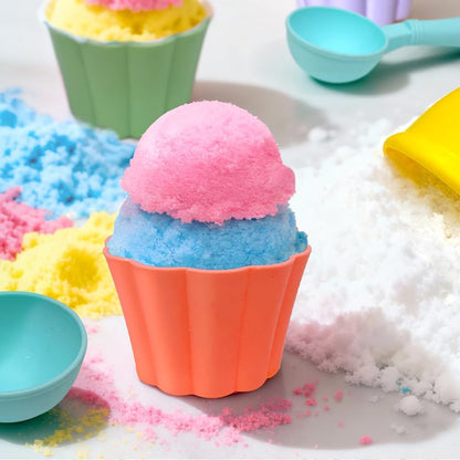 Sensory Bin Filler for Toddlers, Fake Snow Play Sand, Soft Latex Sensory Table Fillers for Classroom Learning, White Sensory Material for Indoor Sensory Play