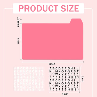 Harloon 50 Pack 3 x 5 Inch Index Card Dividers with 2 Number Alphabet Sticker with Tab, Dry Erase Index Card Guide Set, Photo Recipe Divider for Office Business Back to School Supplies, Candy Color