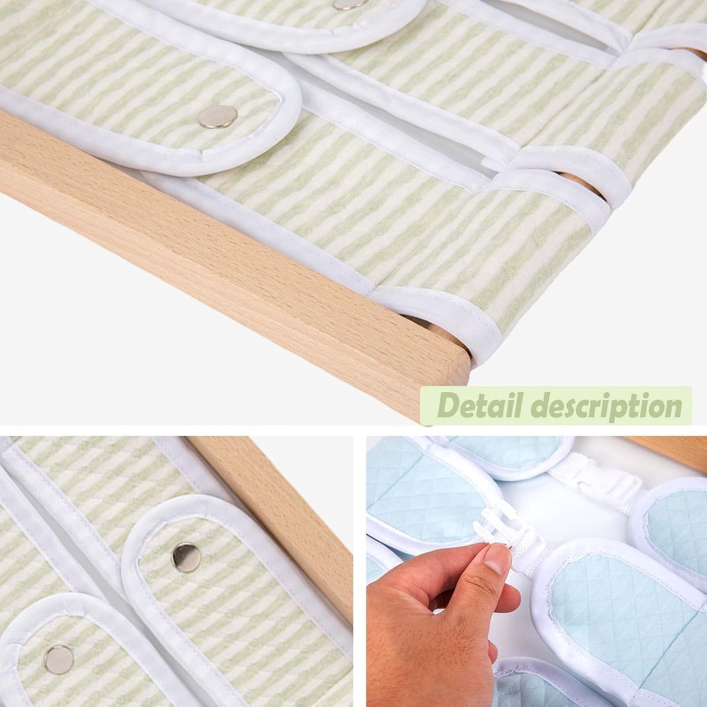 Montessori Wooden Toys for Dressing Learning Board Learning Basic Dressing Skills - Buttons, Snaps, Zippers, Belt Buckles & Hook-and-Loop Fastener Toys for 1 2 3 Year Old Toddlers Sensory Toy Gifts