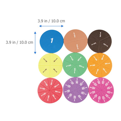 ARTIBETTER 2sets Fraction Circles Math Manipulatives for Educational Learning for Teaching Fractions and School Lightweight and Design