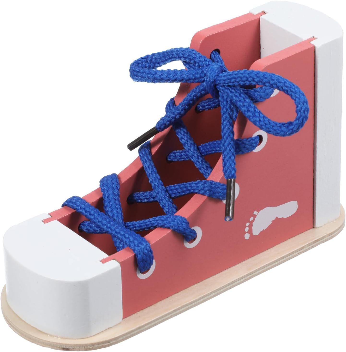 Shoe Ties Practice for Kids Learn to Tie Shoes with Wooden Lacing Sneaker Shoelaces a Shoe Educational Toy