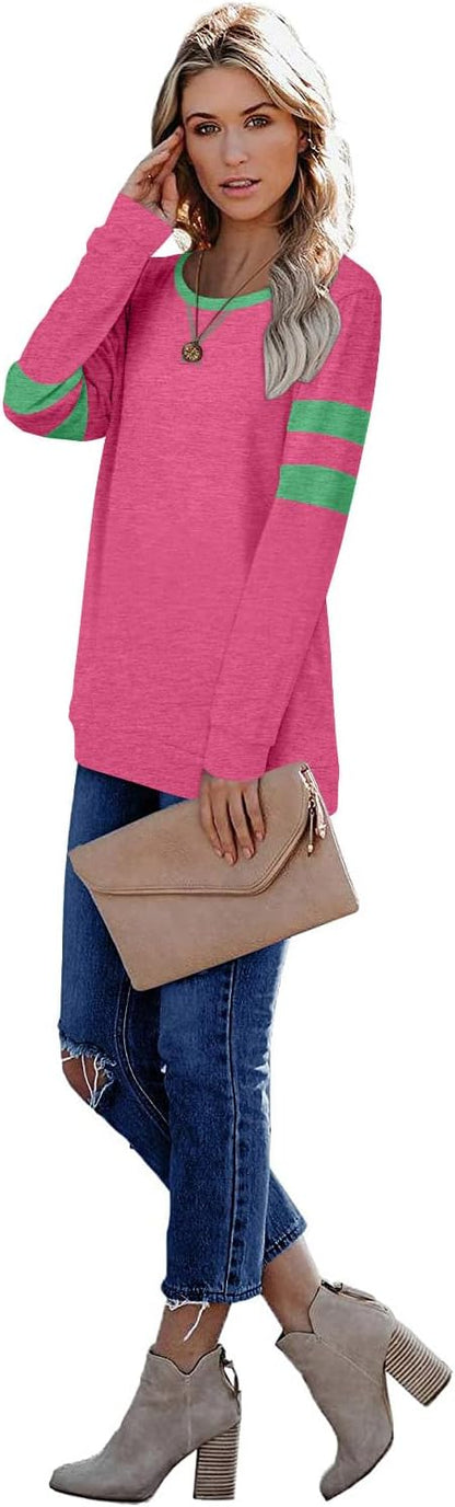 CRAZY GRID Womens Trendy Long Sleeve Shirts Casual Loose Soft Sweatshirt Fall Tops