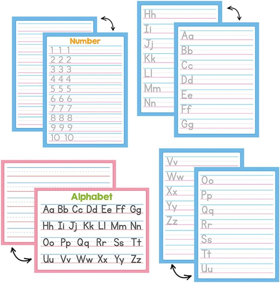 Lachilly Double Sided Dry Erase Handwriting Practice Boards Fractions Learning Place Value from Billions to Decimal Numbers Math Grid Manipulative Lapboard for Students