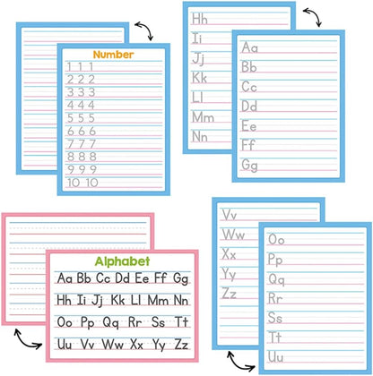 Lachilly Double Sided Dry Erase Handwriting Practice Boards Fractions Learning Place Value from Billions to Decimal Numbers Math Grid Manipulative Lapboard for Students