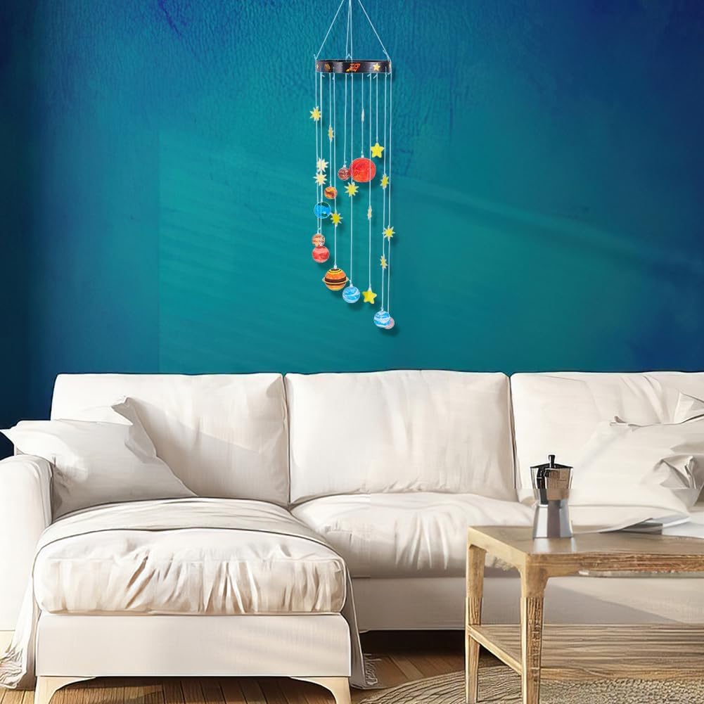 WEBEEDY 3D Solar System Model Foam Ball Kit Complete DIY Hanging Solar Project Kit with Foam Ball Pigment Brush,Make Your Own Solar System for Hanging Space Party Christmas Birthday Gift