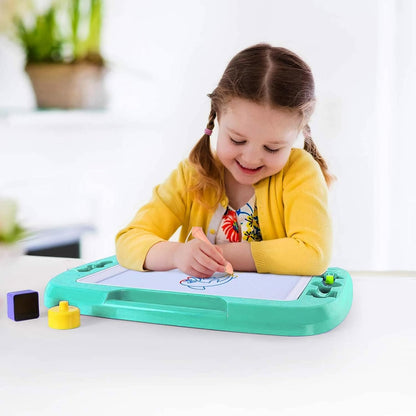 SGILE Toddler Toys for Kids, Large Magnetic Drawing Board for Birthday Gift, Toys for 1 2 3 4 Year Old Girls Boys, Etch & Sketch Pad with 4 Stamps, Learning and Educational, 16 ×13 in, Blue