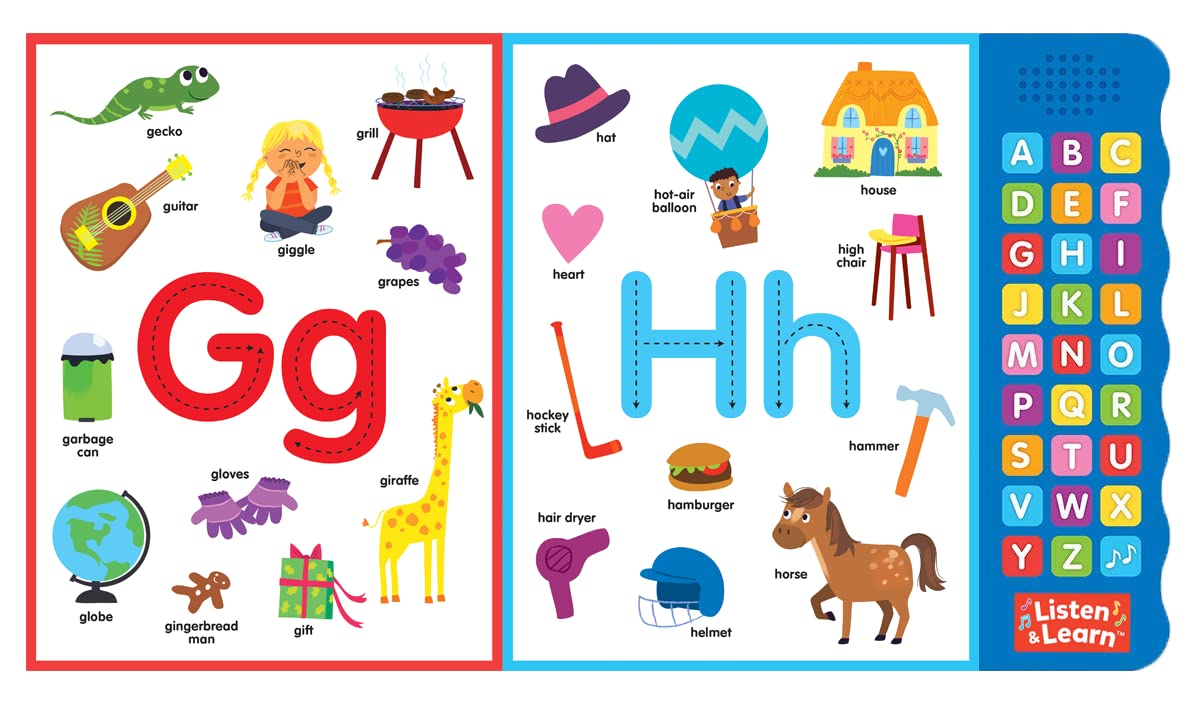 Let’s Learn ABCs – Interactive Toddler Sound Book with 27 Buttons | Tracing, Alphabet Song, Children's Board Book | Learn Letters & First Words | Fun Learning Activities for Boys & Girls