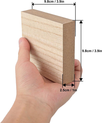 10 Pack Unfinished MDF Wood Rectangle Blocks, 3 x 10 Inch Wooden Blocks for Crafts, DIY Projects, and Custom Decor