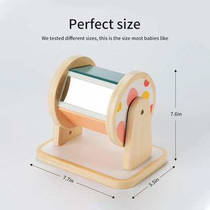 Twefex Montessori Spinning Drum, Montessori Toys for Babies 6-12 Months, Montisory Baby Toys for 1 Year Old Infant, Wooden Toy for Baby