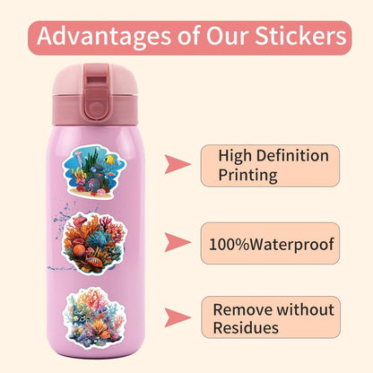Science Laboratory Stickers, 50pcs Funny Science Laboratory Decals for Kids Teens, Physics Biology Chemistry Experiment Sticker, Waterproof Vinyl Stickers for Water Bottle Laptop Luggage Guitar