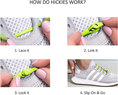 HICKIES No Tie Shoelaces – Elastic, Waterproof, Unisex Shoelaces for Adults, One Size Fits All for Sneakers & Running Shoes