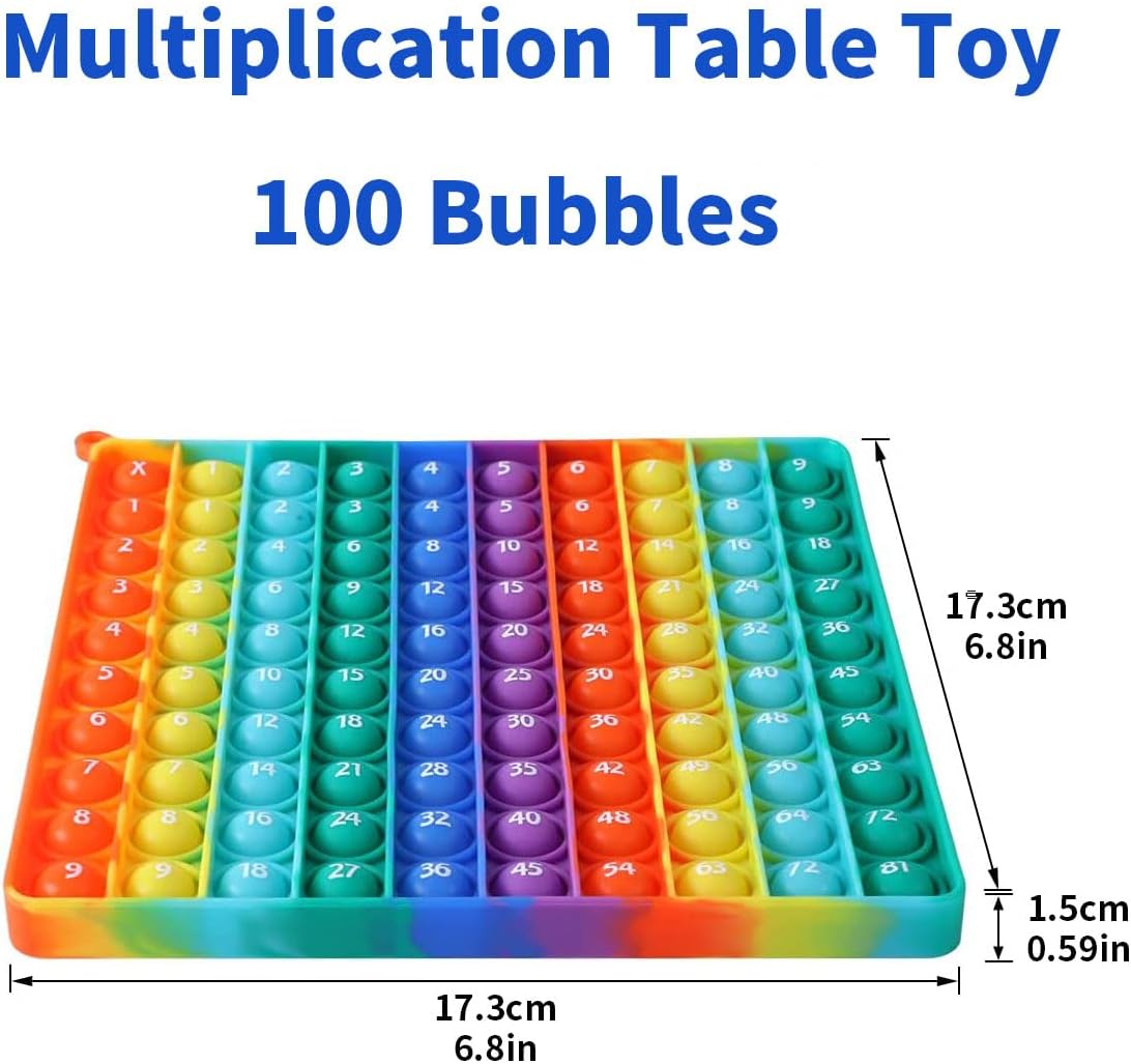 12x12 Multiplication Chart Games for Kids: Fun & Easy Learning! Press & Learn Multiplication Table Toy, STEM Math Skills Practice for Ages 4-12, Home & School Sensory Tool (US Certified Silicone)