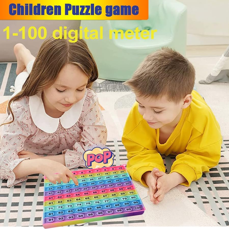 Multiplication Game Table Digital Multiplication Board Game, Addition and Multiplication in One, Rainbow Dimple Fingertip Toy, Create Stress-Relieving Math Manipulation (1 Piece)