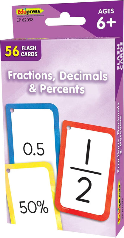Teacher Created Resources Fractions, Decimals & Percents Flash Cards (EP62098)