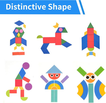 Wooden Tangrams Pattern Blocks, Cognitive Difficulties for Elderly People, Brain-Boosting Crafts Activities for Elderly（Elephant Style）