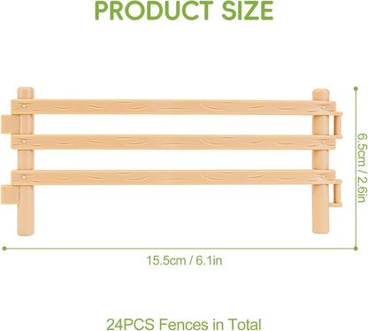 24PCS Farm Ranch Animal Fence Corral Toys for Kids Age 3-5 5-7 4-8 Years Olds Boys Girls, Educational Farm Animal Cake Toppers for Toddlers 3 4 5 6 7 8 9 10