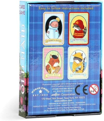 eeBoo Old Maid Playing Card Game - 50 Career Themed Cards, Classic Matching Card Game, Durable Oversized Cards, Screen-Free Fun, Ages 5+