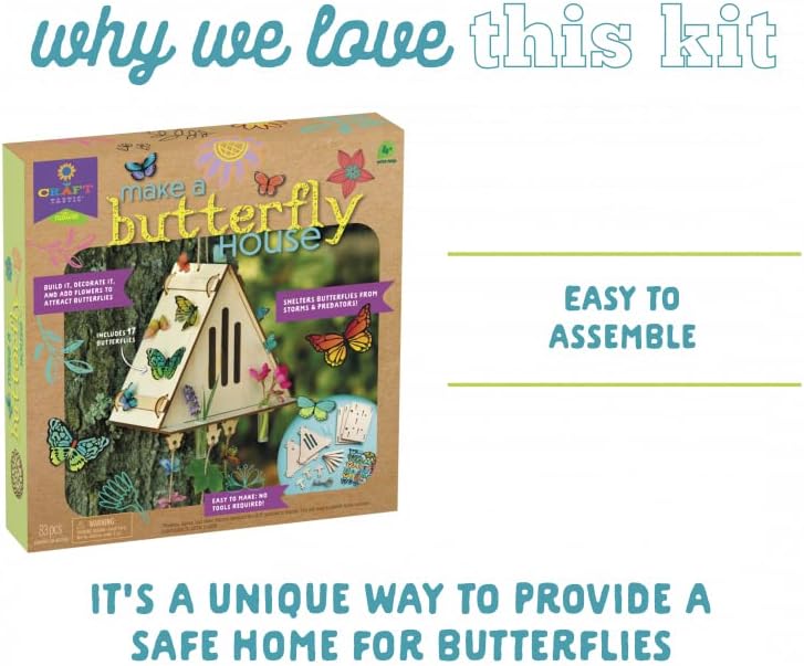 Craft-Tastic — Make A Butterfly House — DIY Nature Craft — No Tools Needed — Decorate Your House with Flowers — Ages 4+ with Help