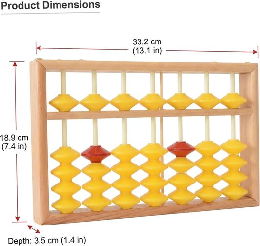 Wooden Abacus for Kids Math, 7 Rods Classroom Abaco with Non-Slip Beads & Hanging Rope, Teacher's Large Abacus for Elementary School