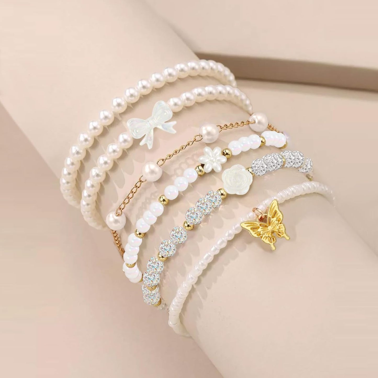 Hpebl 2136PCS Beads for Bracelets Pearl Bracelet Making Kit Friendship Bracelet Kits Bracelet Bead Kits Small Pearl Bead and Gold Beads Beading Kit for Bracelets Jewelry Making Kit