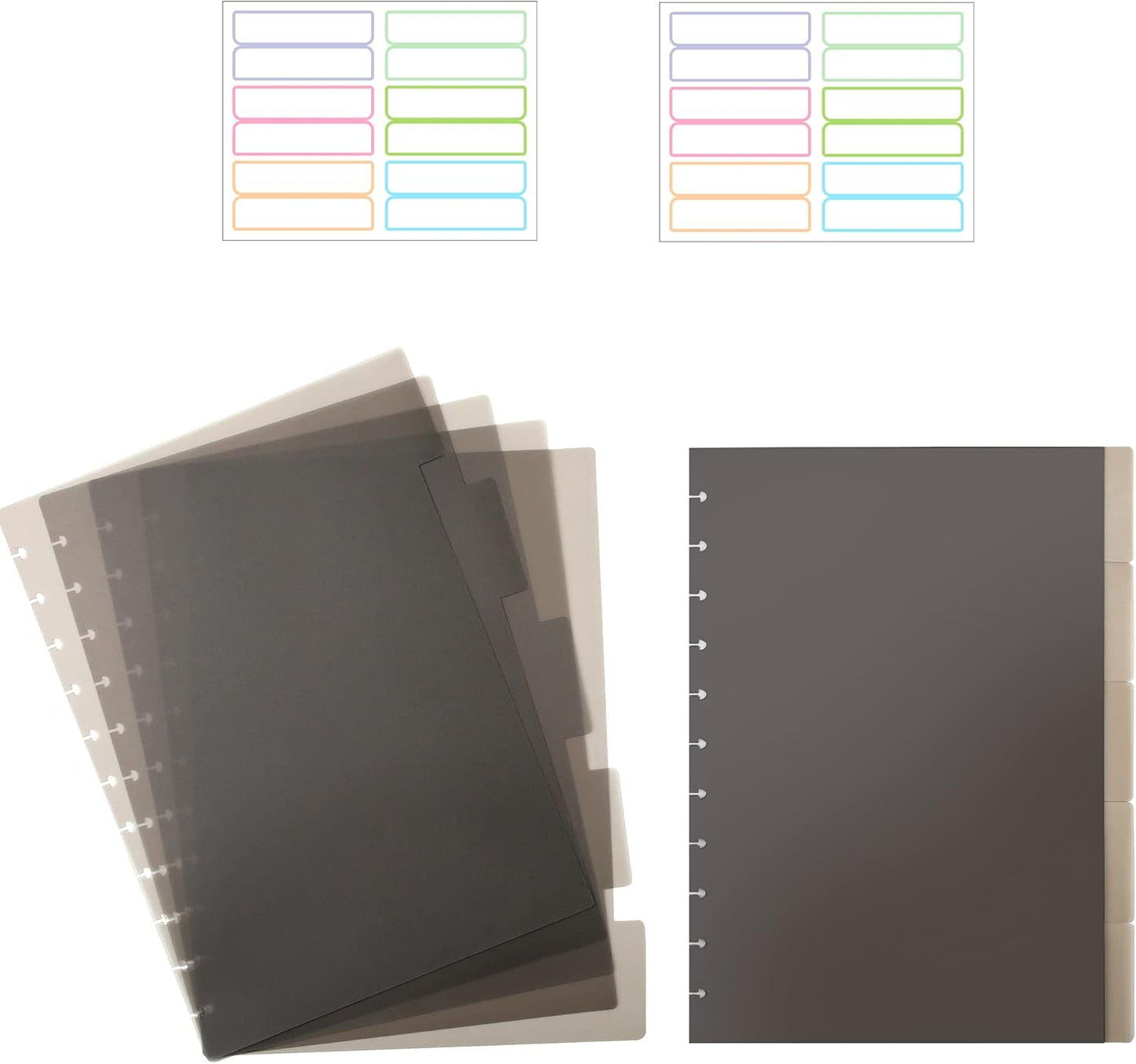 Discbound Notebook Refills for 11 Discs Notebooks 8.6 in x 12 in Letter Size 120 Sheets Multi-Subject Project Lined Pages Customizable Removable Pages(100 GSM) Heavyweight Planing Paper