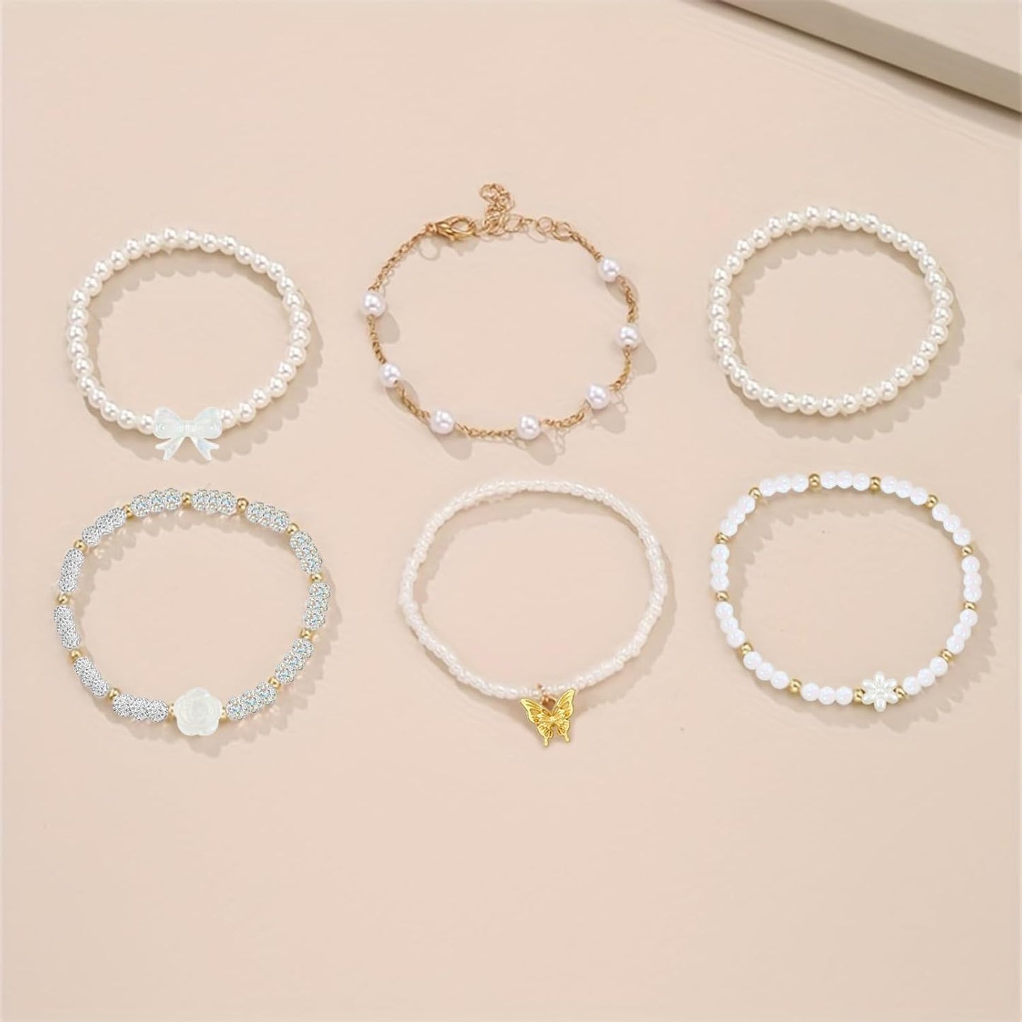 Hpebl 2136PCS Beads for Bracelets Pearl Bracelet Making Kit Friendship Bracelet Kits Bracelet Bead Kits Small Pearl Bead and Gold Beads Beading Kit for Bracelets Jewelry Making Kit