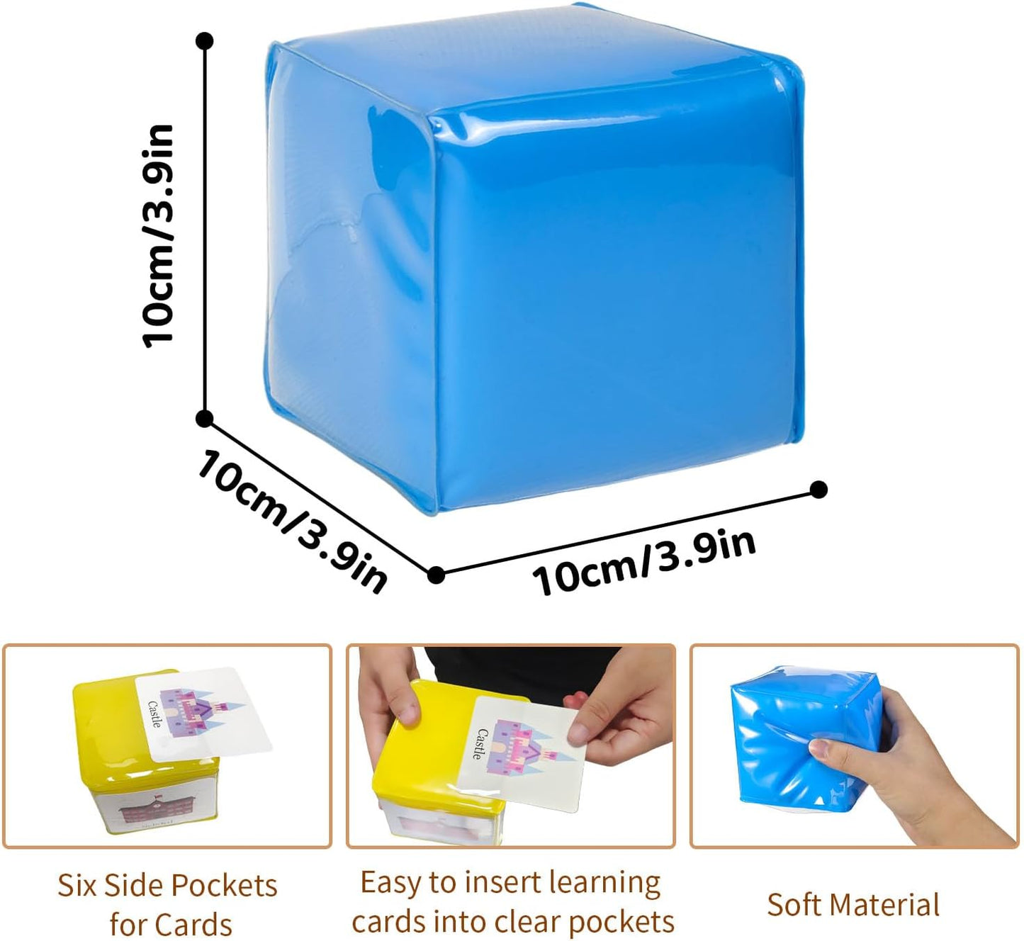 Pocket Story Dice for Kids Playing Game Cubes for Classroom Teaching, Education Soft Foam Dice Teacher Teaching Story Cubes Toys for School Learning Activities(Set of 1)